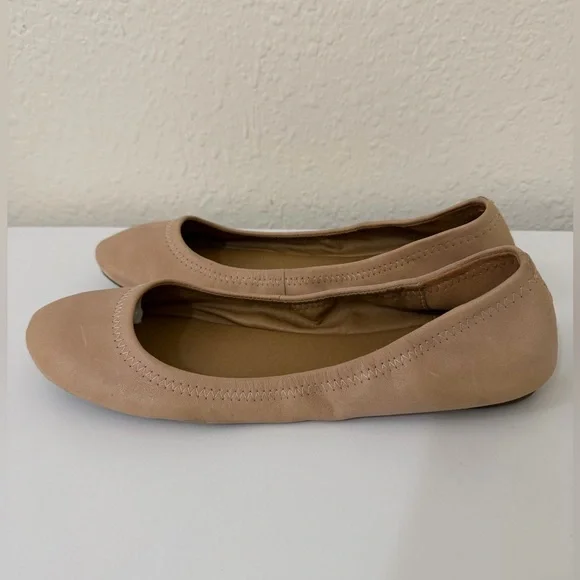 Lucky Brand Women's Erin Ballet Flat in light beige tan soft leather 10 M - Picture 5 of 6